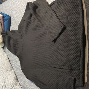 Black Quilted Pocket Hoodie